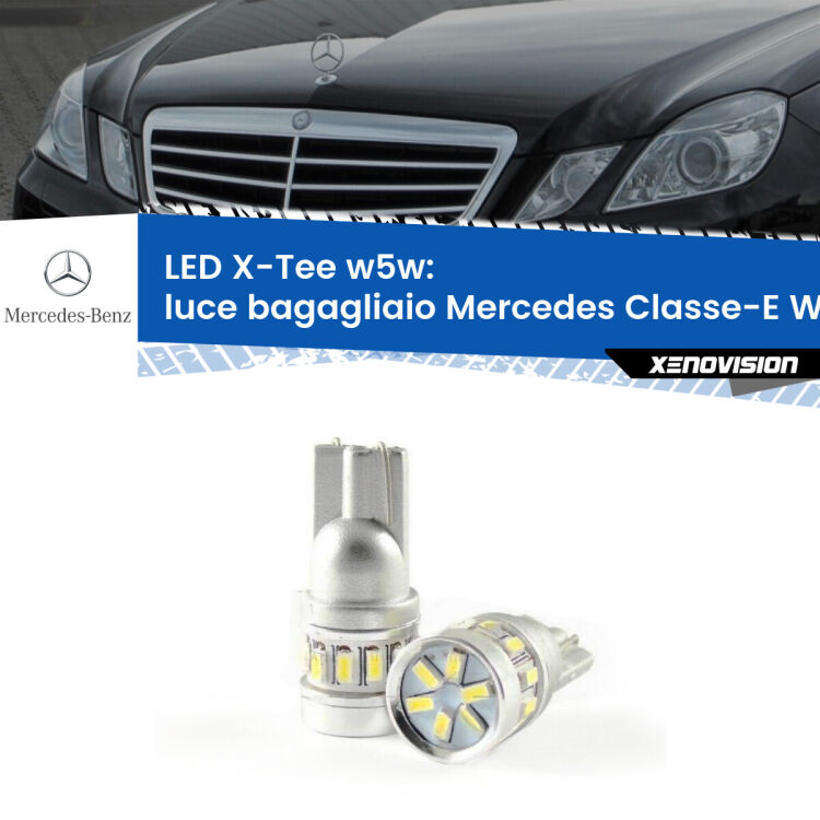 <strong>LED luce bagagliaio per Mercedes Classe-E</strong> W212 2009 - 2016. Lampade <strong>W5W</strong> modello X-Tee Xenovision top di gamma.