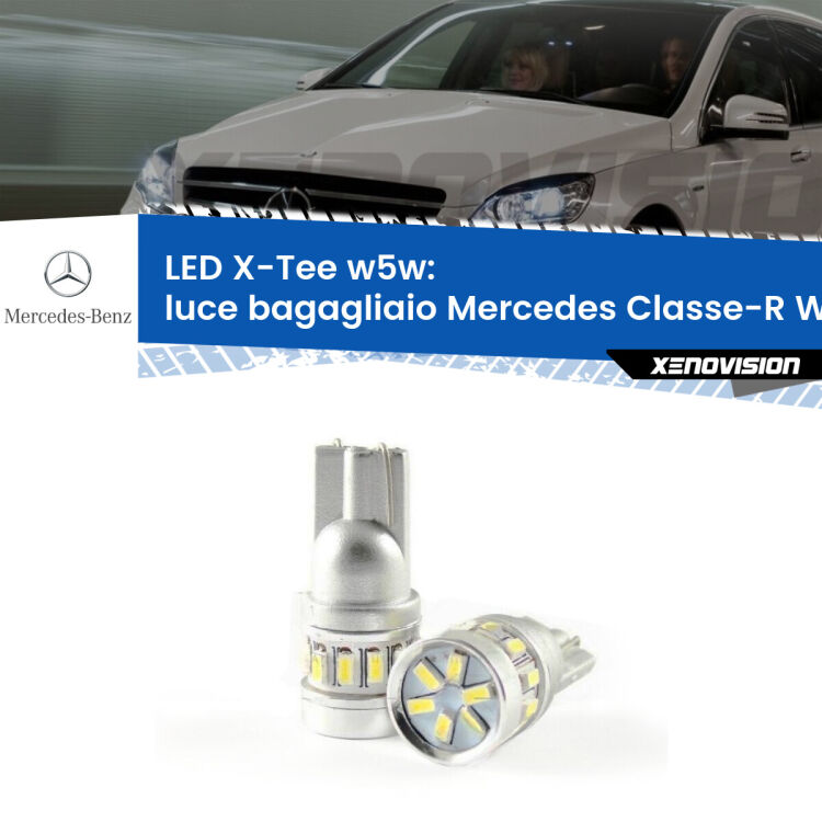 <strong>LED luce bagagliaio per Mercedes Classe-R</strong> W251, V251 2006 - 2014. Lampade <strong>W5W</strong> modello X-Tee Xenovision top di gamma.