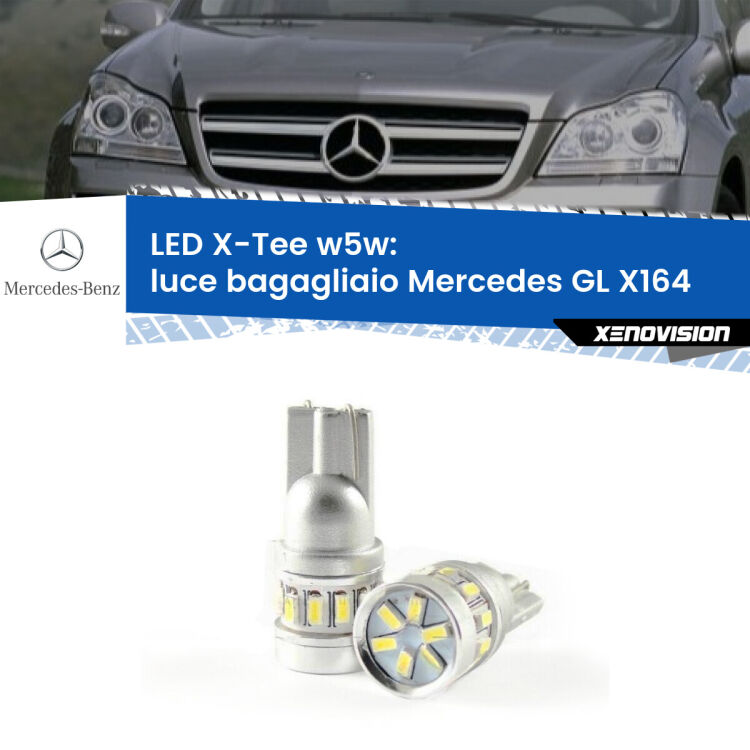 <strong>LED luce bagagliaio per Mercedes GL</strong> X164 2006 - 2012. Lampade <strong>W5W</strong> modello X-Tee Xenovision top di gamma.