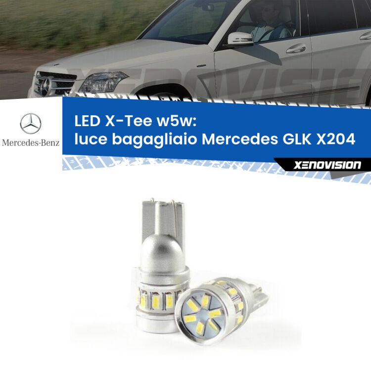 <strong>LED luce bagagliaio per Mercedes GLK</strong> X204 2008 - 2015. Lampade <strong>W5W</strong> modello X-Tee Xenovision top di gamma.