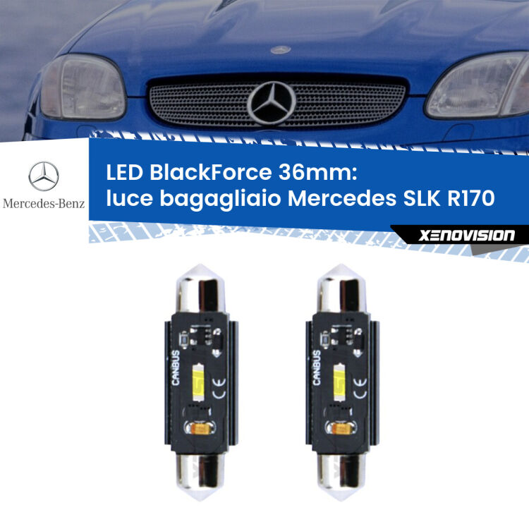 <strong>Luce Bagagliaio LED per Mercedes SLK</strong> R170 1996 - 2004. Coppia lampade <strong>C5W</strong> 36mm modello BlackForce canbus.