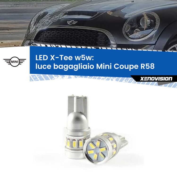 <strong>LED luce bagagliaio per Mini Coupe</strong> R58 2011 - 2015. Lampade <strong>W5W</strong> modello X-Tee Xenovision top di gamma.