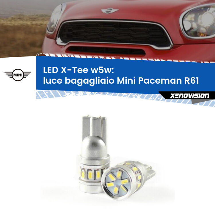 <strong>LED luce bagagliaio per Mini Paceman</strong> R61 2012 - 2016. Lampade <strong>W5W</strong> modello X-Tee Xenovision top di gamma.