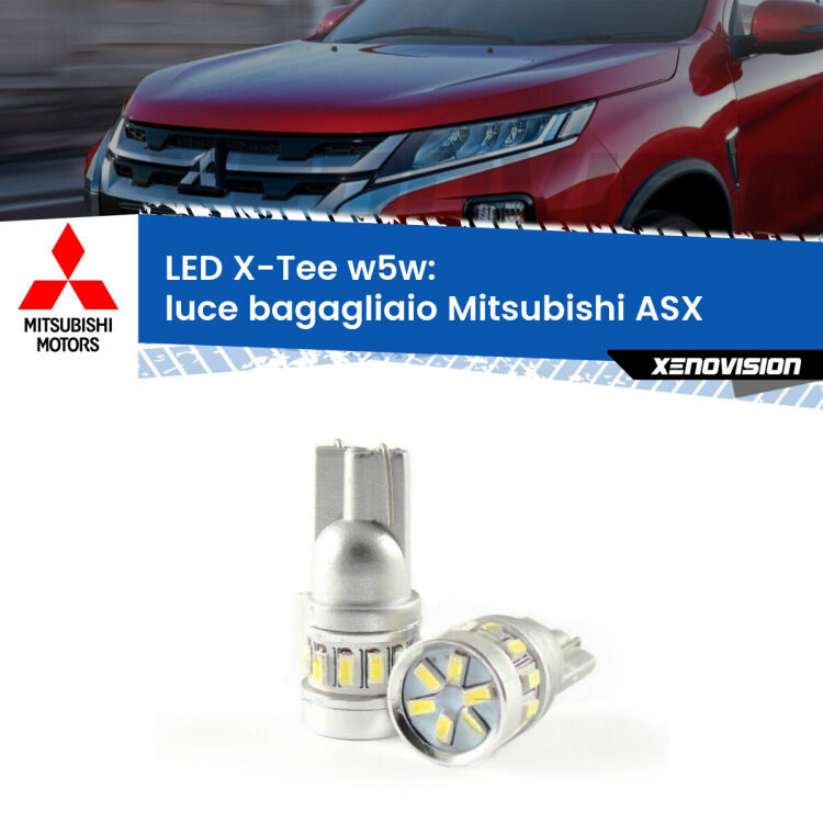 <strong>LED luce bagagliaio per Mitsubishi ASX</strong>  2010 - 2015. Lampade <strong>W5W</strong> modello X-Tee Xenovision top di gamma.