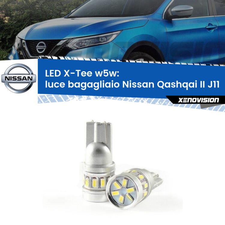 <strong>LED luce bagagliaio per Nissan Qashqai II</strong> J11 2014 in poi. Lampade <strong>W5W</strong> modello X-Tee Xenovision top di gamma.