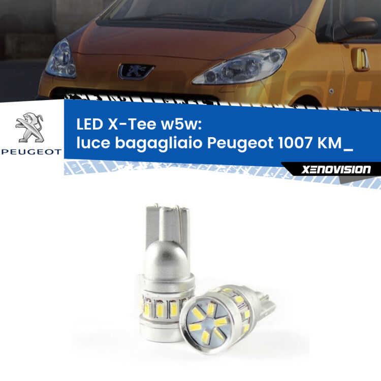 <strong>LED luce bagagliaio per Peugeot 1007</strong> KM_ 2005 - 2009. Lampade <strong>W5W</strong> modello X-Tee Xenovision top di gamma.