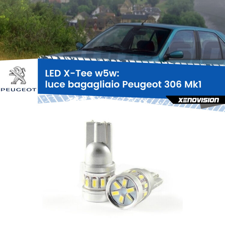 <strong>LED luce bagagliaio per Peugeot 306</strong> Mk1 1993 - 2001. Lampade <strong>W5W</strong> modello X-Tee Xenovision top di gamma.