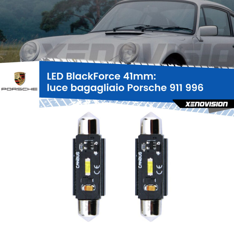 <strong>Luce Bagagliaio LED per Porsche 911</strong> 996 1997 - 2005. Coppia lampade <strong>C5W</strong> 41mm modello BlackForce canbus.