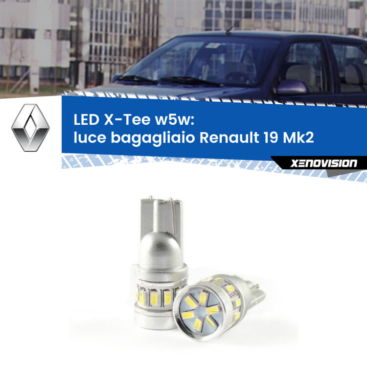 <strong>LED luce bagagliaio per Renault 19</strong> Mk2 1992 - 1995. Lampade <strong>W5W</strong> modello X-Tee Xenovision top di gamma.