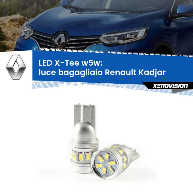 <strong>LED luce bagagliaio per Renault Kadjar</strong>  2015 - 2022. Lampade <strong>W5W</strong> modello X-Tee Xenovision top di gamma.