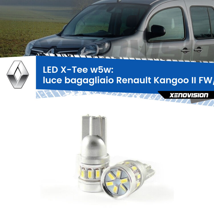 <strong>LED luce bagagliaio per Renault Kangoo II</strong> FW/KW 2008 in poi. Lampade <strong>W5W</strong> modello X-Tee Xenovision top di gamma.