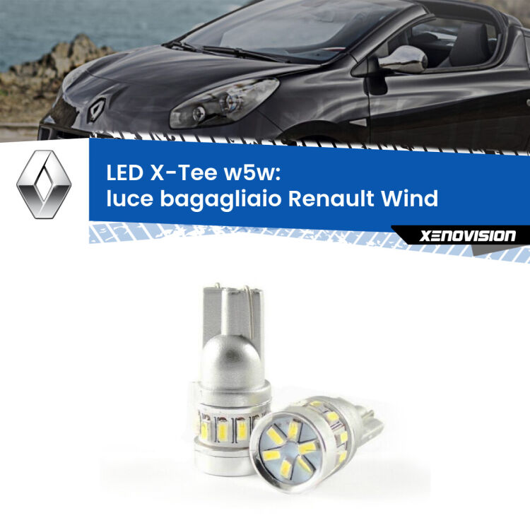 <strong>LED luce bagagliaio per Renault Wind</strong>  2010 - 2013. Lampade <strong>W5W</strong> modello X-Tee Xenovision top di gamma.