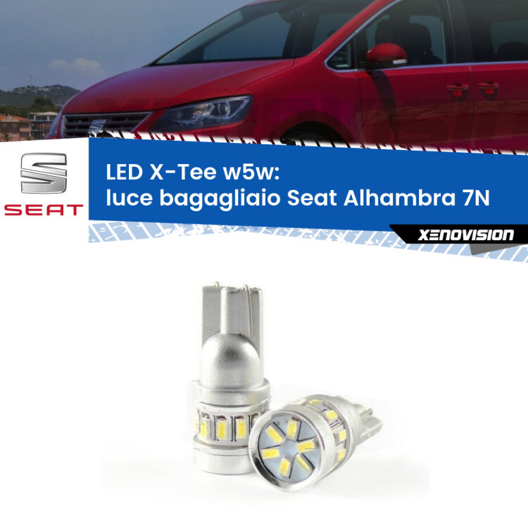 <strong>LED luce bagagliaio per Seat Alhambra</strong> 7N 2010 in poi. Lampade <strong>W5W</strong> modello X-Tee Xenovision top di gamma.