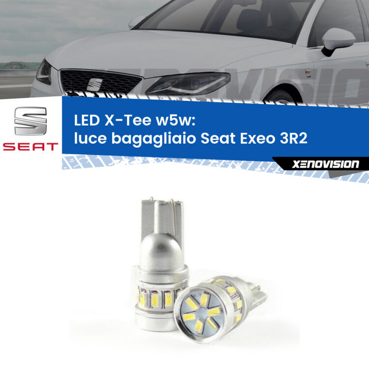 <strong>LED luce bagagliaio per Seat Exeo</strong> 3R2 2008 - 2013. Lampade <strong>W5W</strong> modello X-Tee Xenovision top di gamma.