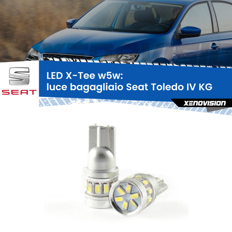 <strong>LED luce bagagliaio per Seat Toledo IV</strong> KG 2012 - 2019. Lampade <strong>W5W</strong> modello X-Tee Xenovision top di gamma.