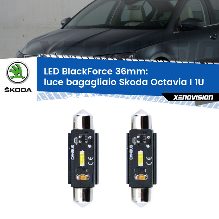 <strong>Luce Bagagliaio LED per Skoda Octavia I</strong> 1U 1996 - 2010. Coppia lampade <strong>C5W</strong> 36mm modello BlackForce canbus.