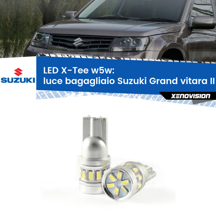 <strong>LED luce bagagliaio per Suzuki Grand vitara II</strong> JT, TE, TD 2005 - 2015. Lampade <strong>W5W</strong> modello X-Tee Xenovision top di gamma.