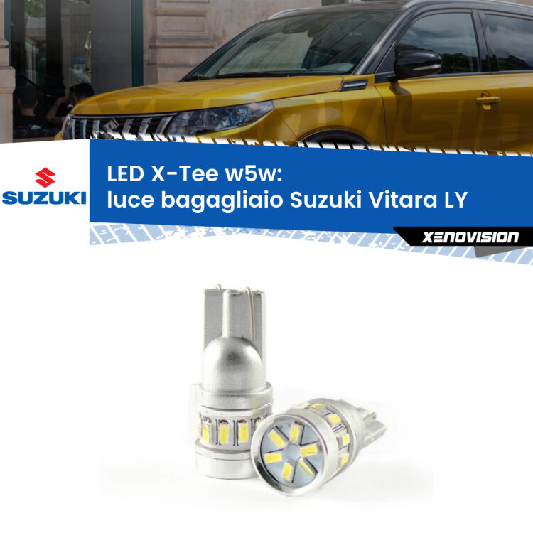 <strong>LED luce bagagliaio per Suzuki Vitara</strong> LY 2015 in poi. Lampade <strong>W5W</strong> modello X-Tee Xenovision top di gamma.