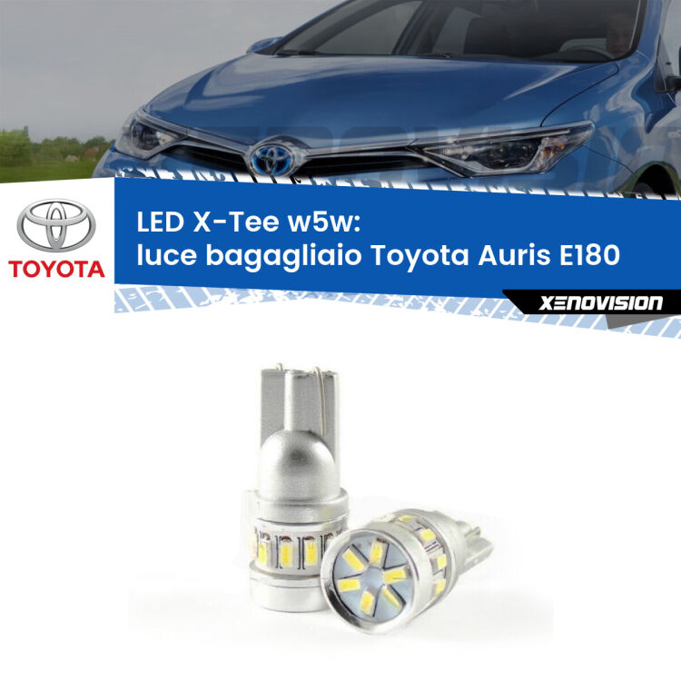 <strong>LED luce bagagliaio per Toyota Auris</strong> E180 2012 - 2018. Lampade <strong>W5W</strong> modello X-Tee Xenovision top di gamma.