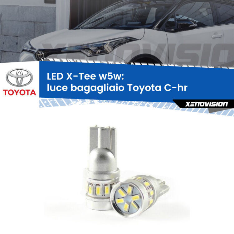 <strong>LED luce bagagliaio per Toyota C-hr</strong>  2016 in poi. Lampade <strong>W5W</strong> modello X-Tee Xenovision top di gamma.