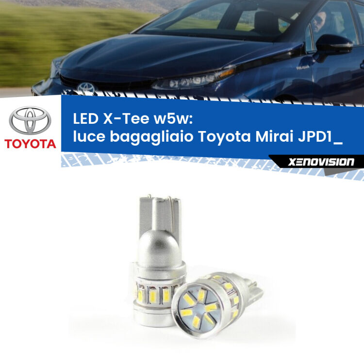 <strong>LED luce bagagliaio per Toyota Mirai</strong> JPD1_ 2014 in poi. Lampade <strong>W5W</strong> modello X-Tee Xenovision top di gamma.