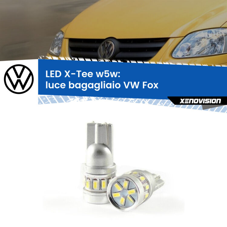 <strong>LED luce bagagliaio per VW Fox</strong>  2003 - 2014. Lampade <strong>W5W</strong> modello X-Tee Xenovision top di gamma.