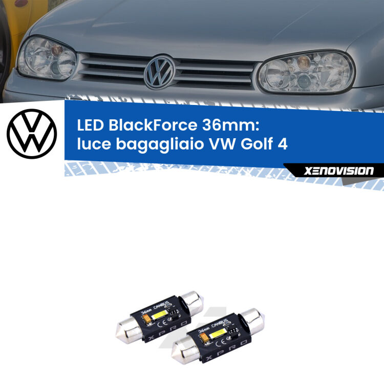 <strong>LED luce bagagliaio 36mm per VW Golf 4</strong>  Versione 1. Coppia lampadine <strong>C5W</strong>modello BlackForce Xenovision.