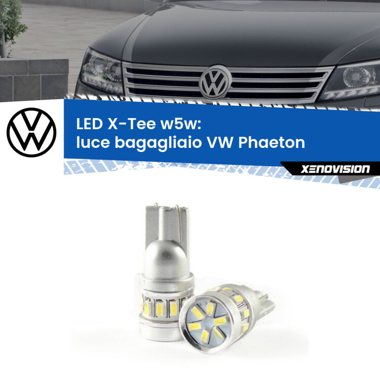 <strong>LED luce bagagliaio per VW Phaeton</strong>  2002 - 2016. Lampade <strong>W5W</strong> modello X-Tee Xenovision top di gamma.