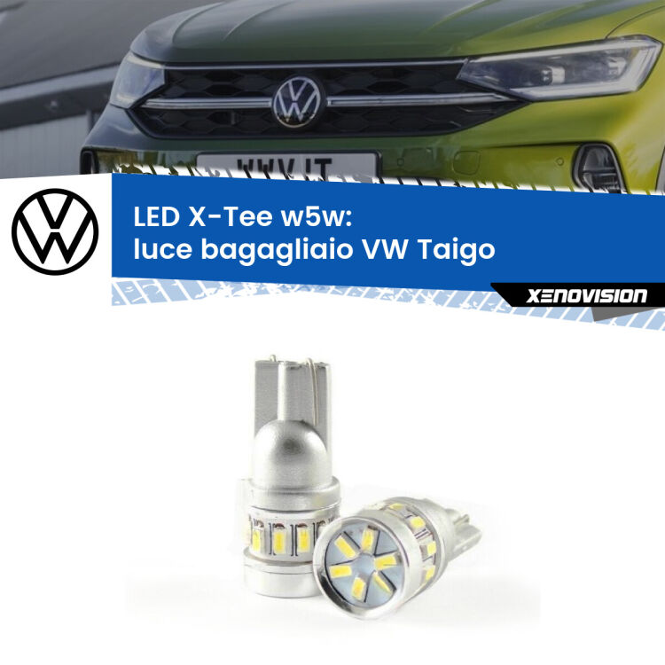 <strong>LED luce bagagliaio per VW Taigo</strong>  2020 in poi. Lampade <strong>W5W</strong> modello X-Tee Xenovision top di gamma.