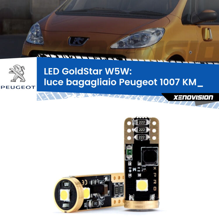 <strong>Luce Bagagliaio LED Peugeot 1007</strong> KM_ 2005 - 2009: ottima luminosità a 360 gradi. Si inseriscono ovunque. Canbus, Top Quality.