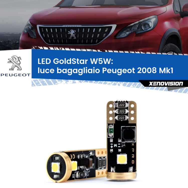 <strong>Luce Bagagliaio LED Peugeot 2008</strong> Mk1 2013 - 2018: ottima luminosità a 360 gradi. Si inseriscono ovunque. Canbus, Top Quality.