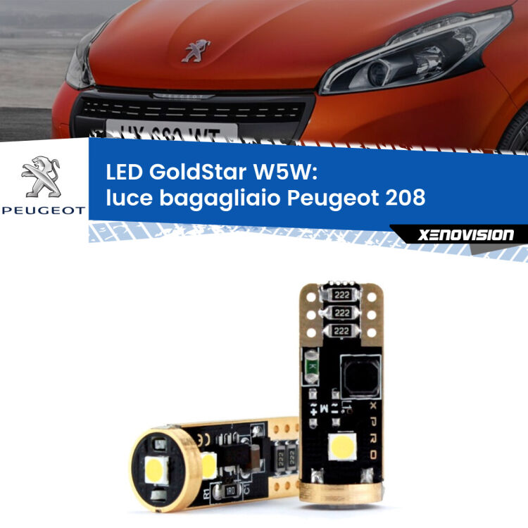 <strong>Luce Bagagliaio LED Peugeot 208</strong>  2012 - 2018: ottima luminosità a 360 gradi. Si inseriscono ovunque. Canbus, Top Quality.