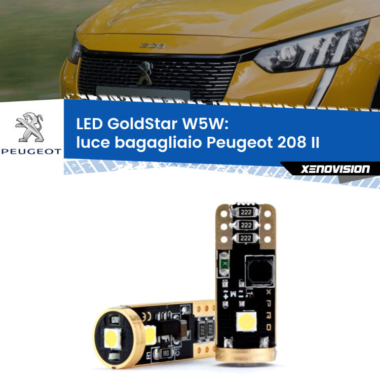 <strong>Luce Bagagliaio LED Peugeot 208</strong> II 2019 in poi: ottima luminosità a 360 gradi. Si inseriscono ovunque. Canbus, Top Quality.