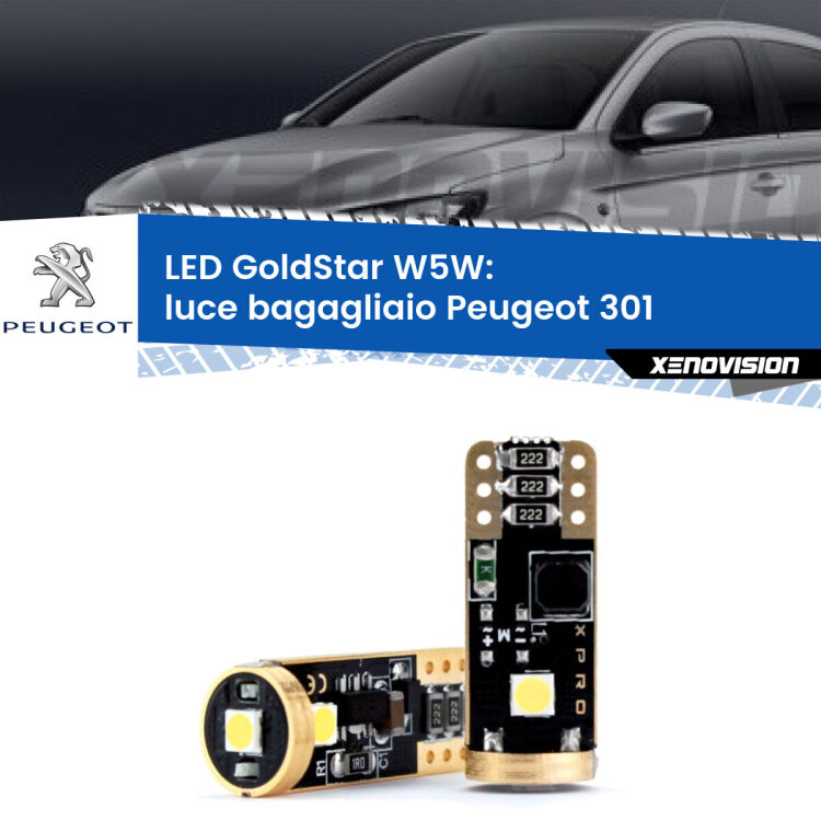 <strong>Luce Bagagliaio LED Peugeot 301</strong>  2012 - 2017: ottima luminosità a 360 gradi. Si inseriscono ovunque. Canbus, Top Quality.