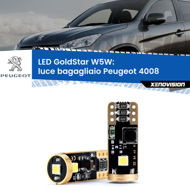 <strong>Luce Bagagliaio LED Peugeot 4008</strong>  2012 in poi: ottima luminosità a 360 gradi. Si inseriscono ovunque. Canbus, Top Quality.