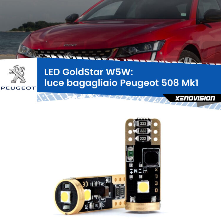 <strong>Luce Bagagliaio LED Peugeot 508</strong> Mk1 2010 - 2017: ottima luminosità a 360 gradi. Si inseriscono ovunque. Canbus, Top Quality.