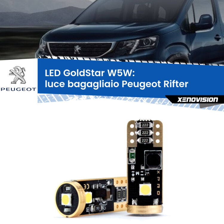 <strong>Luce Bagagliaio LED Peugeot Rifter</strong>  2018 in poi: ottima luminosità a 360 gradi. Si inseriscono ovunque. Canbus, Top Quality.