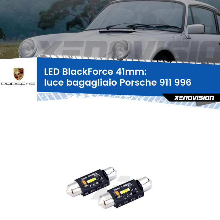 <strong>LED luce bagagliaio 41mm per Porsche 911</strong> 996 1997 - 2005. Coppia lampadine <strong>C5W</strong>modello BlackForce Xenovision.