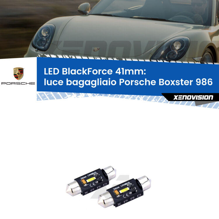 <strong>LED luce bagagliaio 41mm per Porsche Boxster</strong> 986 1996 - 2004. Coppia lampadine <strong>C5W</strong>modello BlackForce Xenovision.