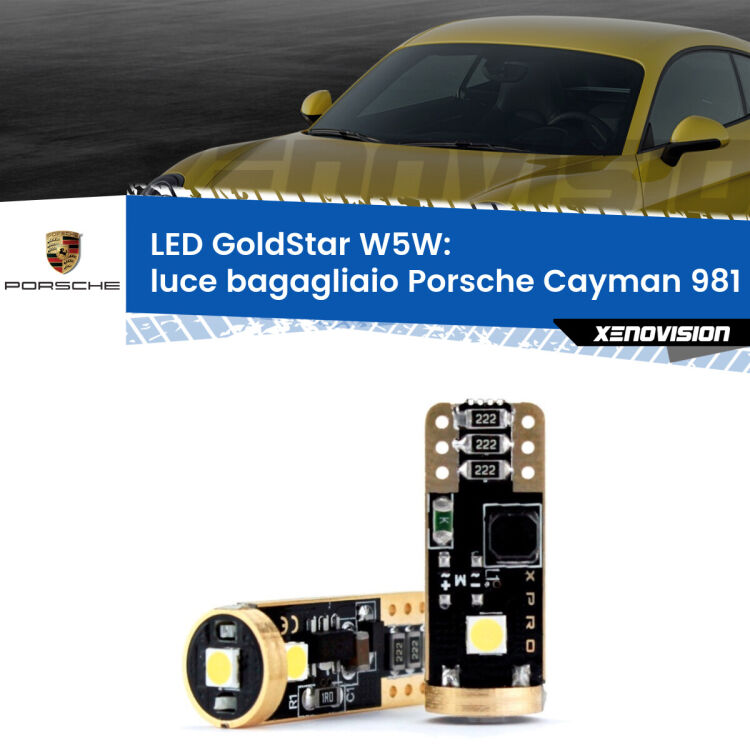 <strong>Luce Bagagliaio LED Porsche Cayman</strong> 981 2013 in poi: ottima luminosità a 360 gradi. Si inseriscono ovunque. Canbus, Top Quality.