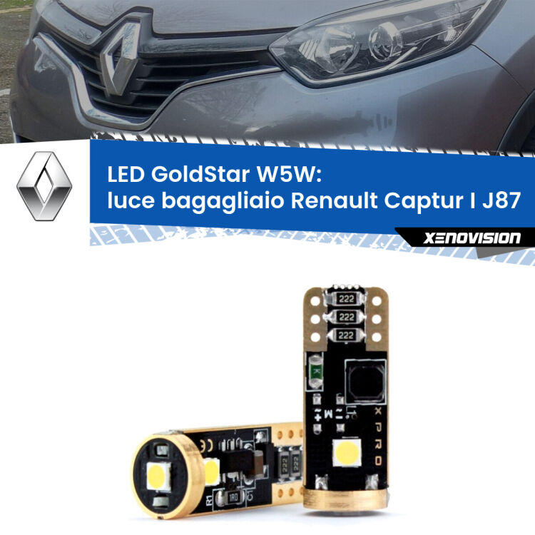 <strong>Luce Bagagliaio LED Renault Captur I</strong> J87 2013 - 2015: ottima luminosità a 360 gradi. Si inseriscono ovunque. Canbus, Top Quality.