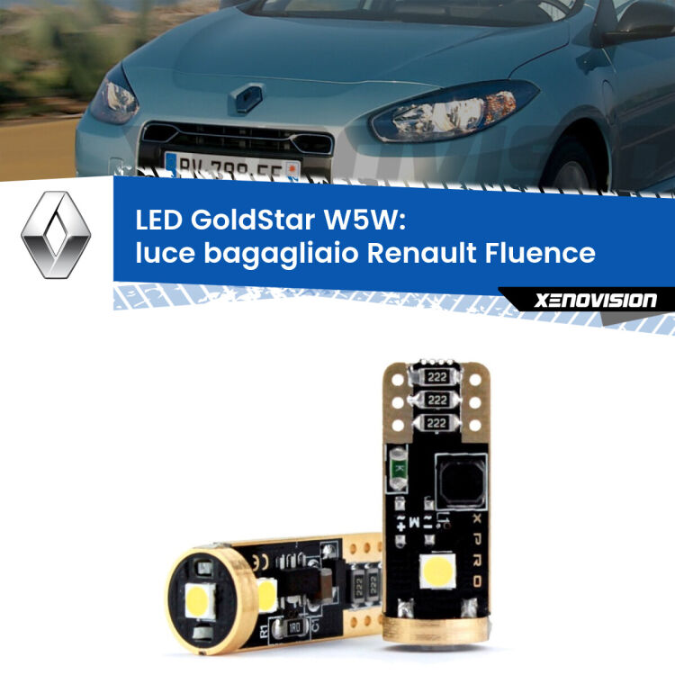 <strong>Luce Bagagliaio LED Renault Fluence</strong>  2010 - 2015: ottima luminosità a 360 gradi. Si inseriscono ovunque. Canbus, Top Quality.