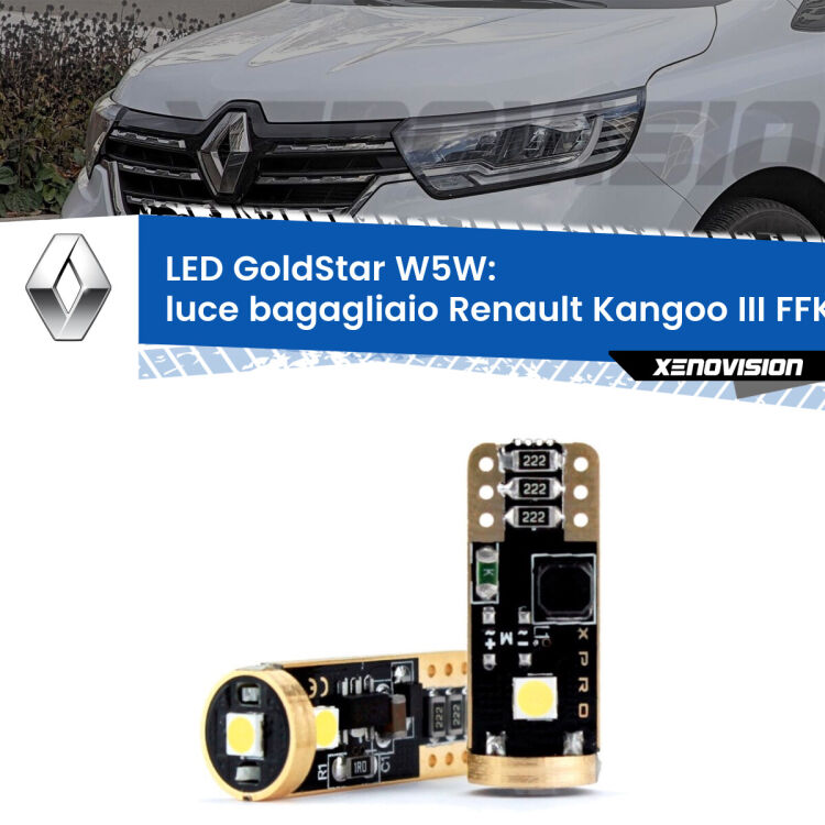 <strong>Luce Bagagliaio LED Renault Kangoo III</strong> FFK/KFK 2021 in poi: ottima luminosità a 360 gradi. Si inseriscono ovunque. Canbus, Top Quality.