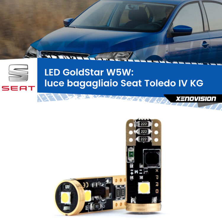 <strong>Luce Bagagliaio LED Seat Toledo IV</strong> KG 2012 - 2019: ottima luminosità a 360 gradi. Si inseriscono ovunque. Canbus, Top Quality.