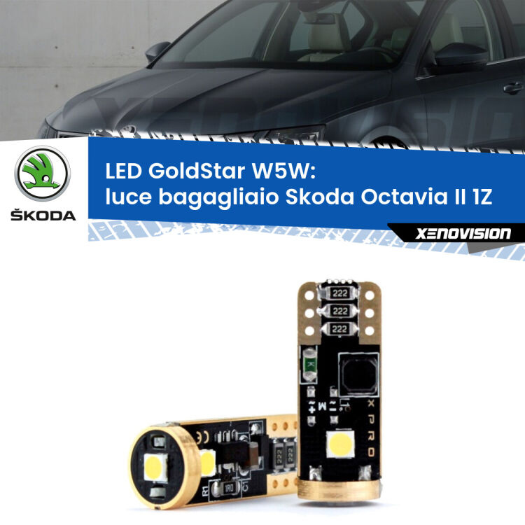 <strong>Luce Bagagliaio LED Skoda Octavia II</strong> 1Z 2004 - 2013: ottima luminosità a 360 gradi. Si inseriscono ovunque. Canbus, Top Quality.