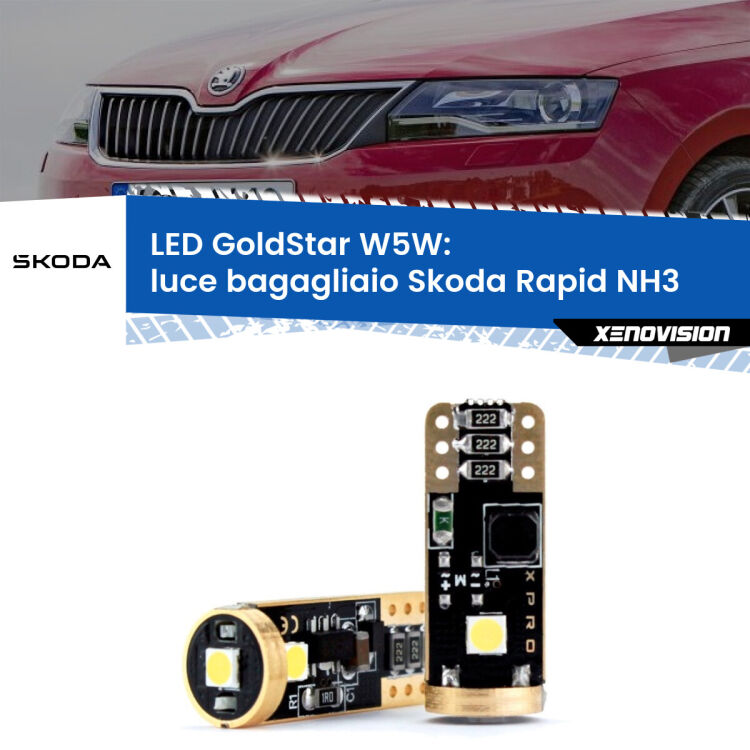 <strong>Luce Bagagliaio LED Skoda Rapid</strong> NH3 2012 - 2021: ottima luminosità a 360 gradi. Si inseriscono ovunque. Canbus, Top Quality.