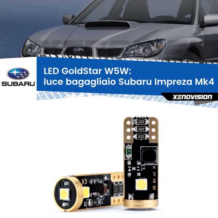 <strong>Luce Bagagliaio LED Subaru Impreza</strong> Mk4 2011 - 2015: ottima luminosità a 360 gradi. Si inseriscono ovunque. Canbus, Top Quality.