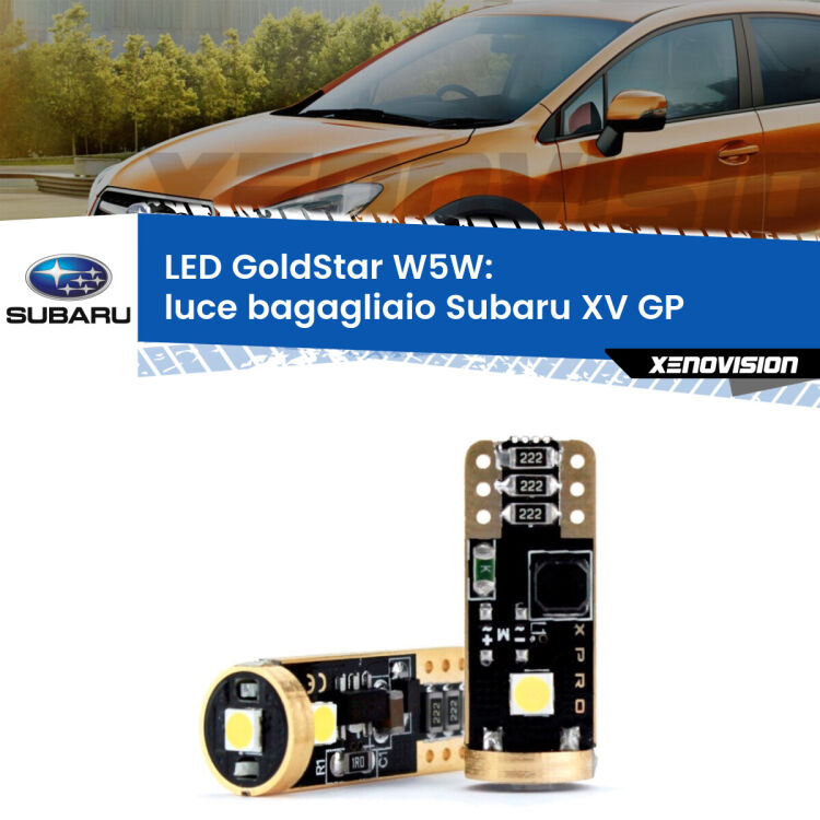 <strong>Luce Bagagliaio LED Subaru XV</strong> GP 2012 - 2016: ottima luminosità a 360 gradi. Si inseriscono ovunque. Canbus, Top Quality.