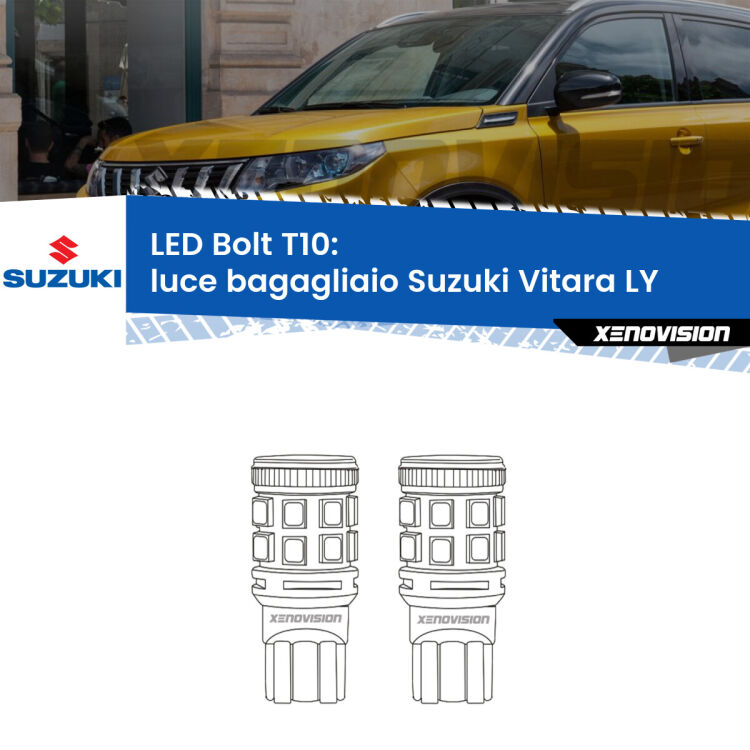 <strong>Luce Bagagliaio LED per Suzuki Vitara</strong> LY 2015 in poi. Coppia lampade <strong>T10</strong> modello Bolt canbus.