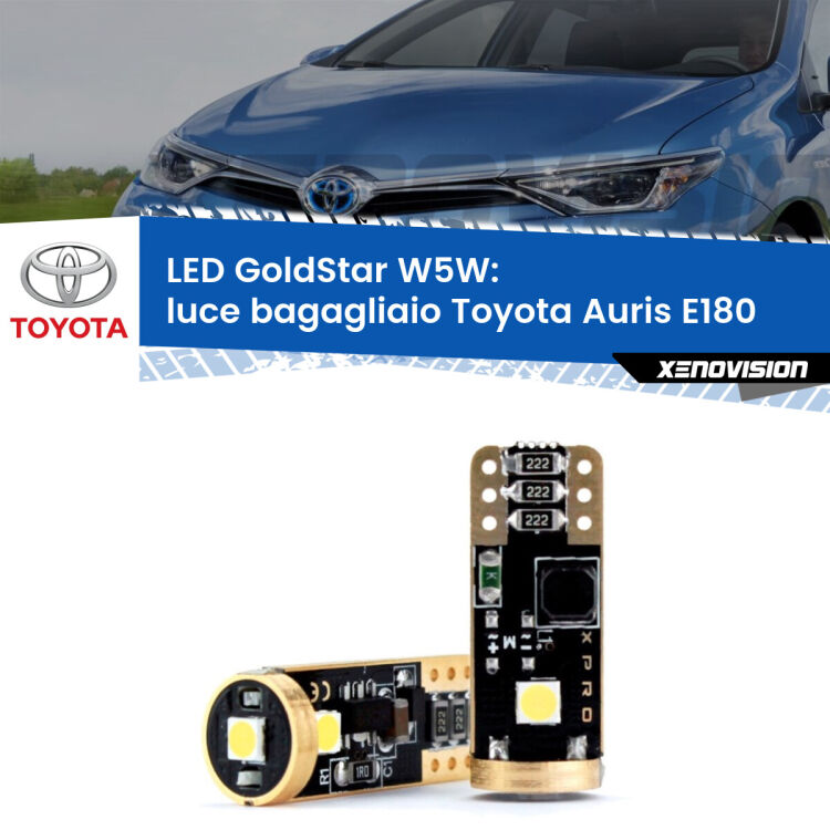 <strong>Luce Bagagliaio LED Toyota Auris</strong> E180 2012 - 2018: ottima luminosità a 360 gradi. Si inseriscono ovunque. Canbus, Top Quality.